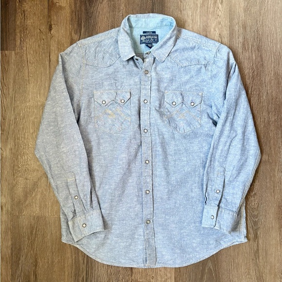 American Rag Light Blue-Gray Casual Button-Down Shirt - Picture 1 of 8